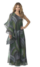 Load image into Gallery viewer, JACKIE MULTI GREEN ONE SHOULDER DRESS
