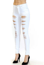 Load image into Gallery viewer, WHITE DISTRESSED JEANS
