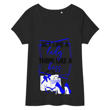 Load image into Gallery viewer, Zeta Phi Beta Women’s fitted v-neck t-shirt
